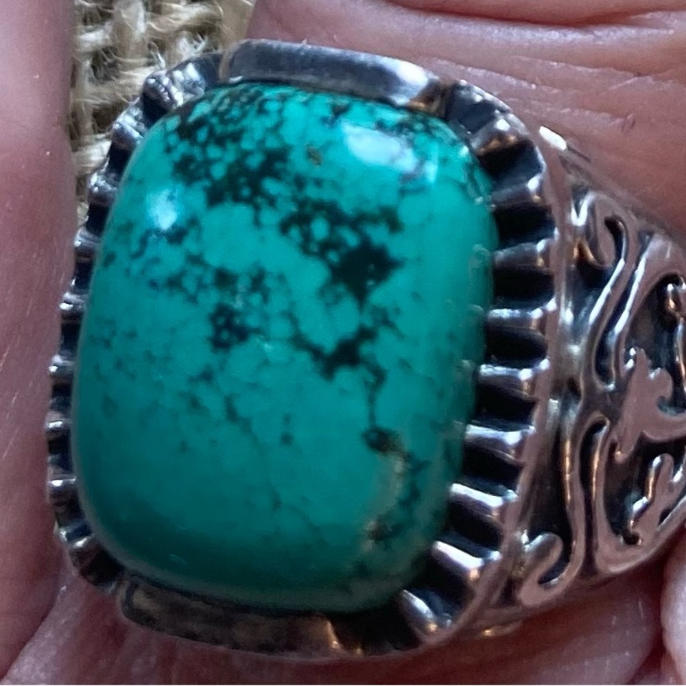 Silpada Filigree Sterling Silver Turquoise Ring R1807.